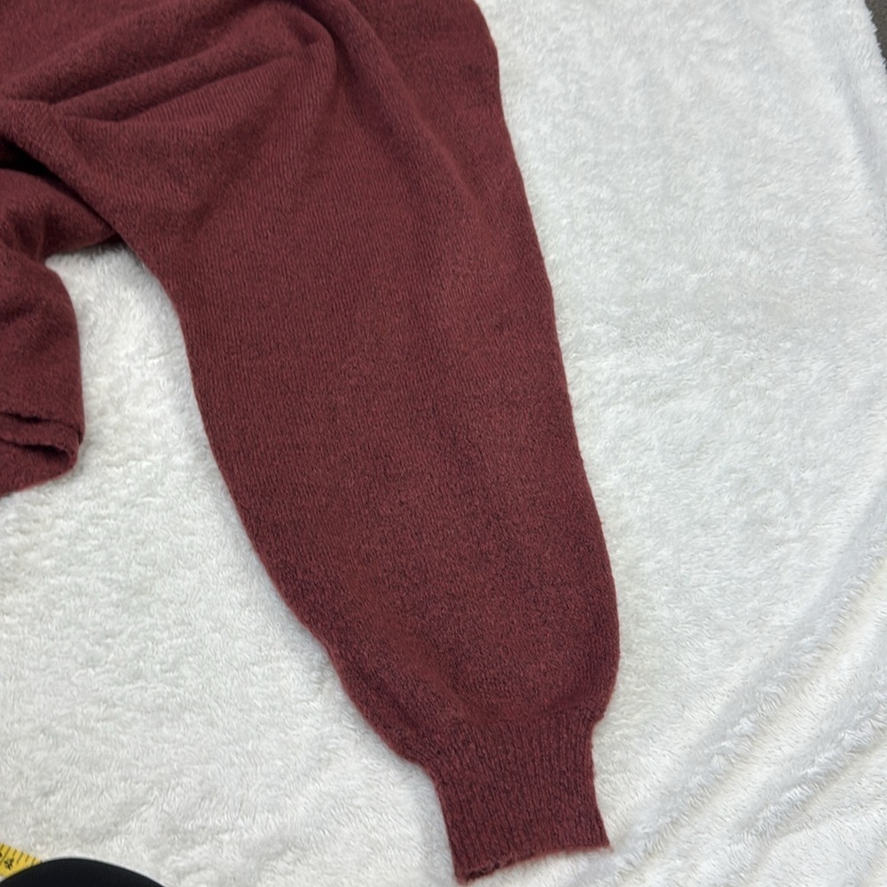 Lulu's Deep Red Turtleneck fall oversized Sweater - Picture 7 of 8